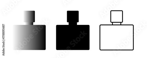 Perfume bottle vector mockup. Fragrance spray glass container icon