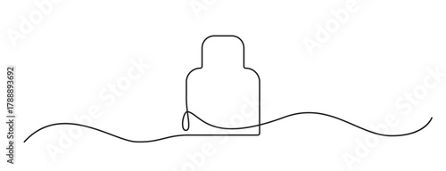 Continuous line perfume bottle. Hand drawn eau de toilette fragrance spray