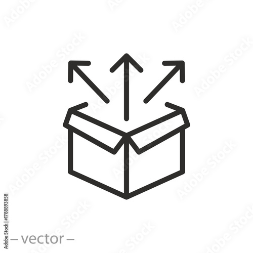 Product release icon line web sign