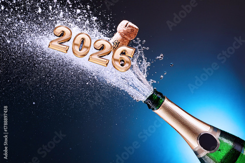 A champagne bottle with the inscription 