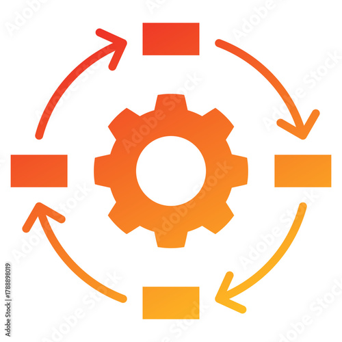 Continuous Flow Glyph Gradient Icon