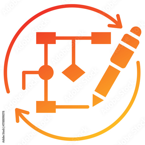 Process Redesign Glyph Gradient Icon