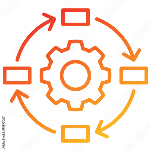 Continuous Flow Line Gradient Icon