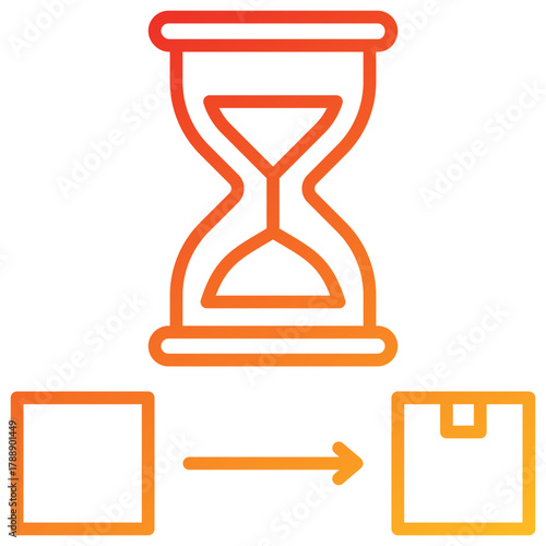 Lead Time Line Gradient Icon