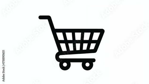 Simple shopping cart icon representing commerce and online buying