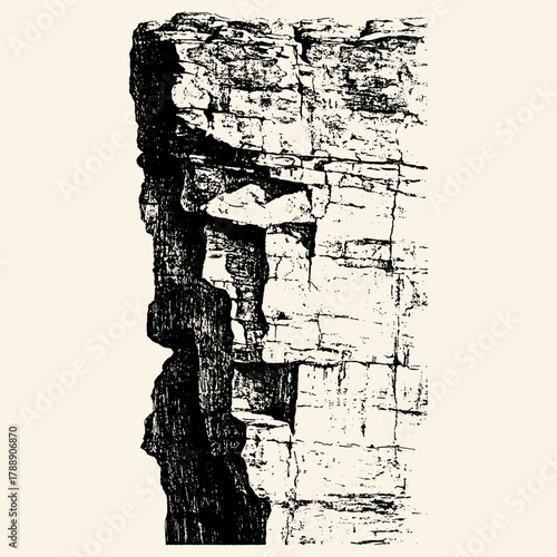 Dramatic Black and White Cliff Face Texture.