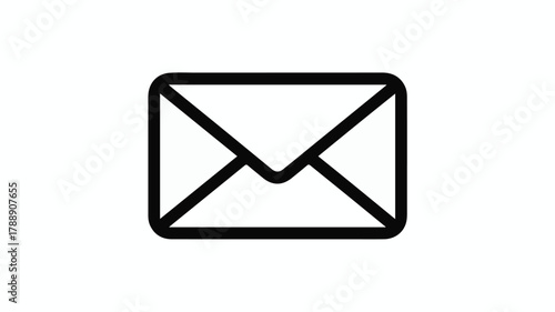 Simple outline icon of an email envelope representing communication and messages.
