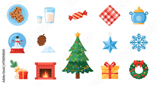 Collection of christmas icons and symbols