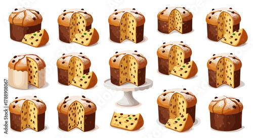 Collection of panettone cakes
