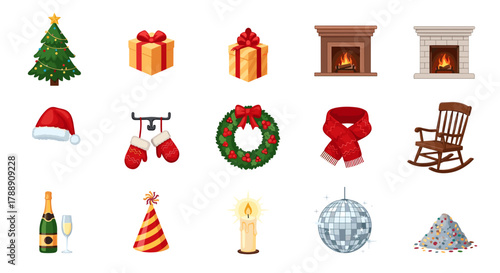 Collection of christmas and holiday icons