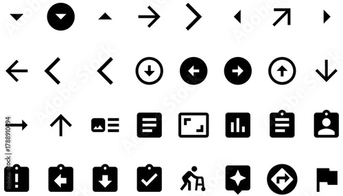 Direction Icons and User Interface Symbol Set