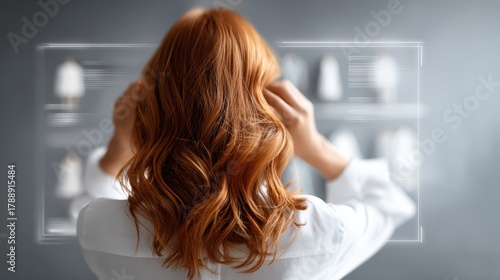 Woman & Augmented Reality - Virtual Shopping and Technology Concept, Business