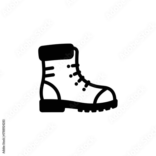 Black hiking boot vector icon  