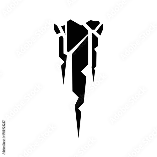 Abstract Ice Crystal Icon in Black for Winter Celebrations  