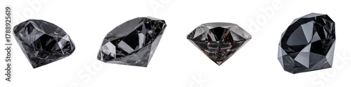 Stunning collection of black diamonds cut to perfection, showcasing the timeless elegance and luxury, ideal for jewelry design, investment, or high-end fashion projects