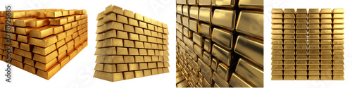Stunning collection of gleaming gold bars, symbolizing wealth, prosperity, and financial security for investment strategies, business success, and luxury lifestyle visions