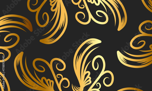 golden seamless floral pattern