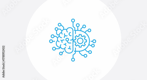 Artificial Intelligence Brain and Gear Symbolizing Innovation.