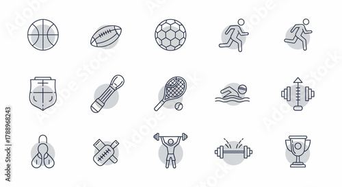 Collection of Sports Icons Representing Various Athletic Activities.