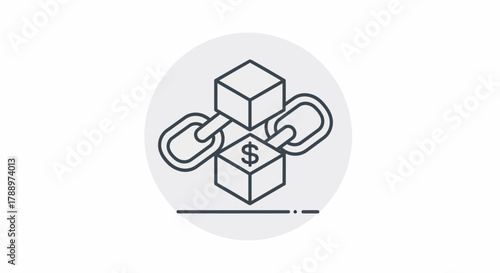 Blockchain Technology and Financial Transactions Linked Together.