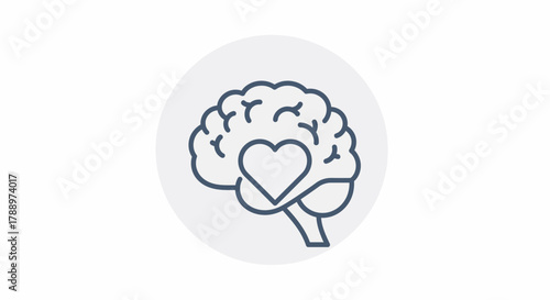 Brain with Heart Icon Symbolizing Emotional Intelligence.