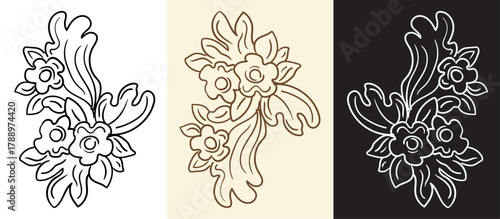 Collection of floral vintage ornaments vector design element