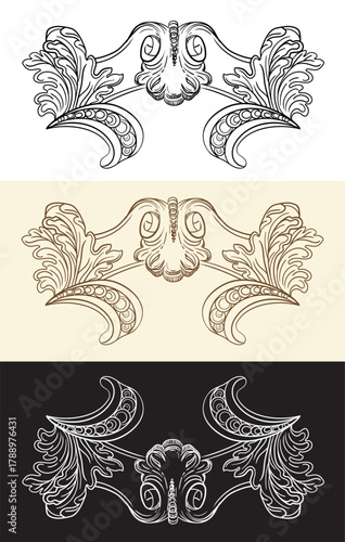 Vintage style swirl calligraphy design elements vector illustration