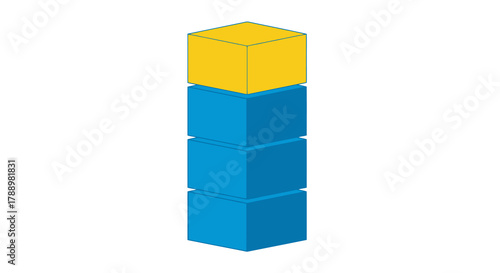 Stacked Cubes A Simple Illustration of Vertical Alignment and Construction, Suitable for Educational or Design Contexts