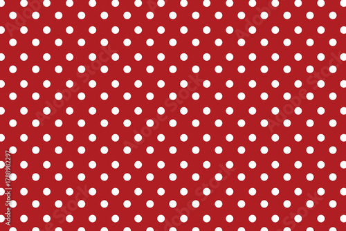 Red and White Polka Dot Seamless Pattern Background