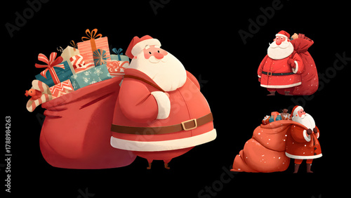 santa claus with gifts