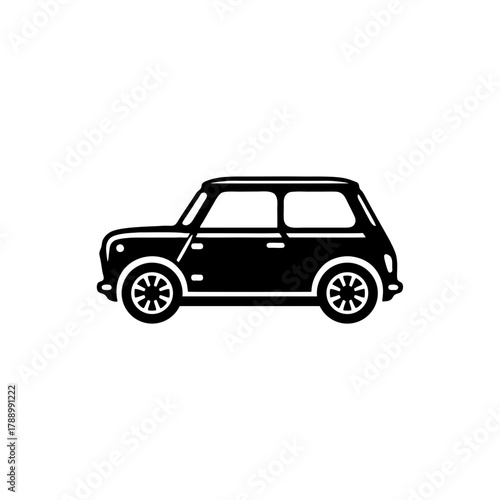 classic silhouette  mini  car vector	
