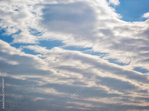Thick wavy clouds in the sky