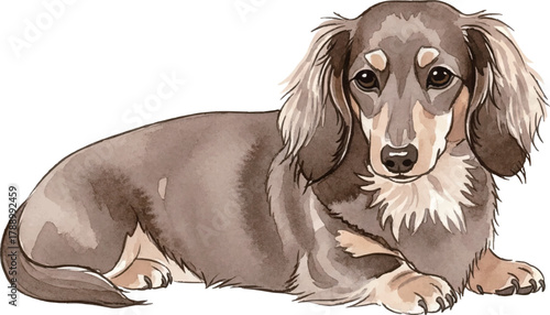 伏せをするミニチュアダックス