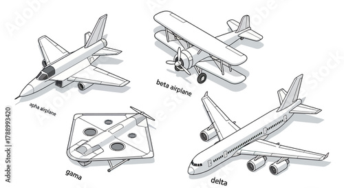 Detailed Aircraft Blueprint and Design Illustration.