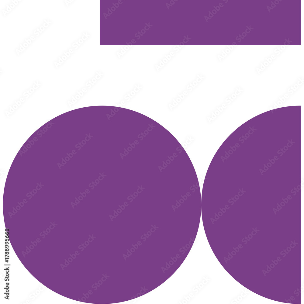 Obraz premium Abstract purple circle and rectangle shapes on white background minimal design graphic element