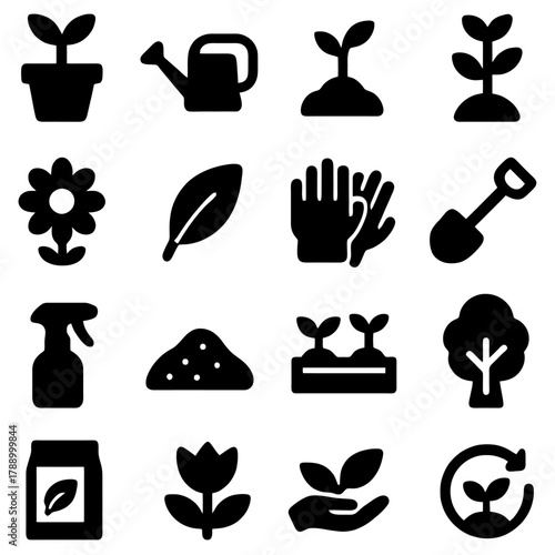 Garden Essentials: A collection of gardening tools and plants, showcasing the tools and elements needed for nurturing growth.