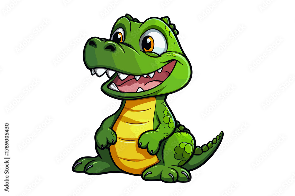 Fototapeta premium 4k animated alligator with a big smile and bright eyes, ready for fun