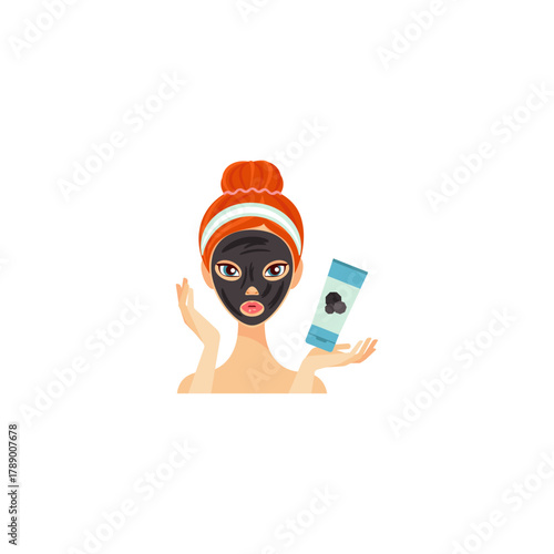 Charcoal mask icon flat vector design.