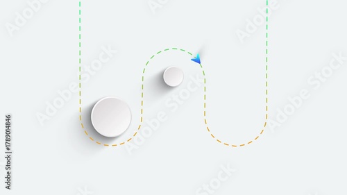 Round infographic 3 steps template animation. Sequence options 4K video. Animated blank diagram visualization. Process layout empty design