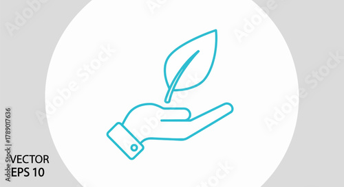 Hand Holding Leaf - Symbol of Growth, Nature, and Sustainability.