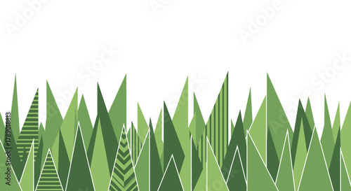Abstract Green Grass Illustration with Geometric Patterns and Sharp Edges.