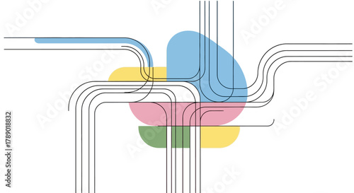Abstract Network of Lines and Shapes - A Modern Minimalist Design.