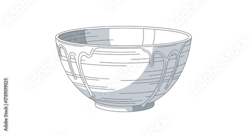 Elegant White Ceramic Bowl with Subtle Decorative Patterns.