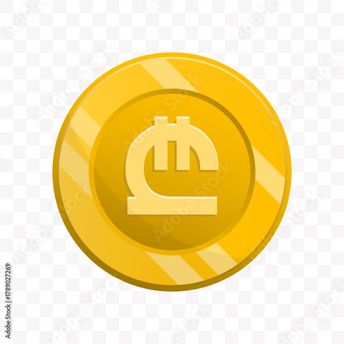 Modern Flat Style Lari Currency Symbol Coin Sign Illustration