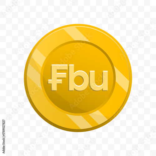Modern Flat Style Yellow Coin Illustration with Symbol of Currency