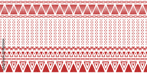 Seamless pattern, ethnic background, geometric ornament, vector design, border