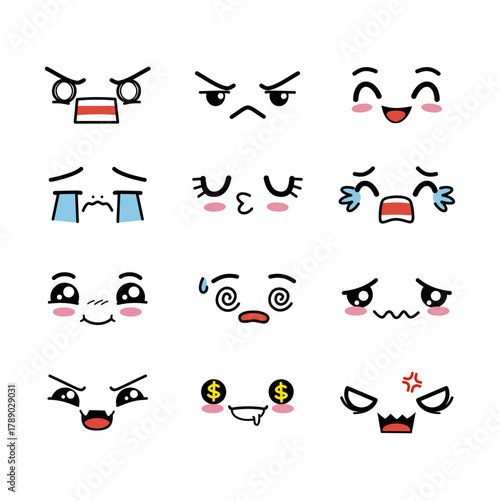 Diverse Cartoon Expressions A Collection of Playful and Expressive Emoji Faces
