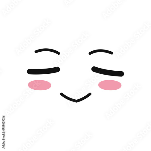 Cute and Contented Expression A Simple Icon of Joyful Emotion and Positive Feelings