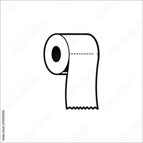 Simple illustration of a roll of toilet paper for hygiene and sanitation themes