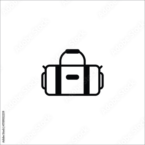 Simple duffel bag icon for travel and sports
